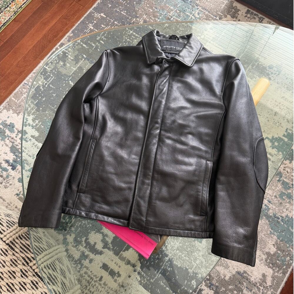 Kenneth Cole Men's Black Leather Jacket